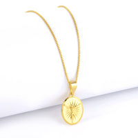 Pingente Plaquinha Oval Jesus 1,7x1,4cm Banhado A Ouro 18k