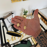 Escapulário Cadeado 1,5mm Leão de Judá 7gr 70cm Banhado A Ouro 18k