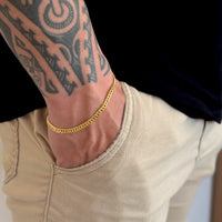 Pulseira Lacraia 6mm 16gr Fecho Duplo Banhado A Ouro 18k