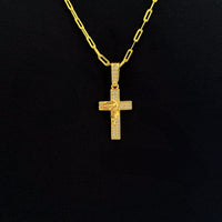 Colar Face De Cristo Cravejado P - Corrente e Pulseira Cadeado Alongado Banhado A Ouro 18k