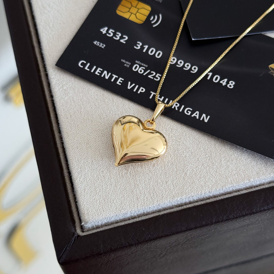 Pingente Coração 2x2cm Banhado A Ouro 18k