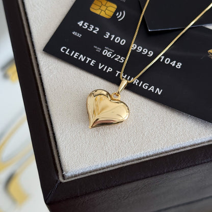 Pingente Coração 2x2cm Banhado A Ouro 18k