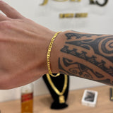 Pulseira Piastrine 4mm 5gr Fecho Duplo Banhado A Ouro 18k