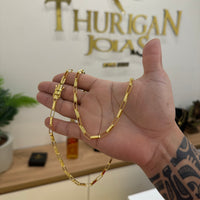 Corrente Elo Alongado 5mm 18gr Fecho Duplo Banhado A Ouro 18k