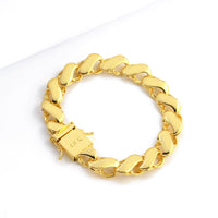 Pulseira Friso S 12mm 41gr Fecho Duplo Banhado A Ouro 18k