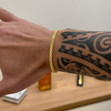 Pulseira Cadeado Duplo 4mm 5gr Fecho Duplo Banhado A Ouro 18k