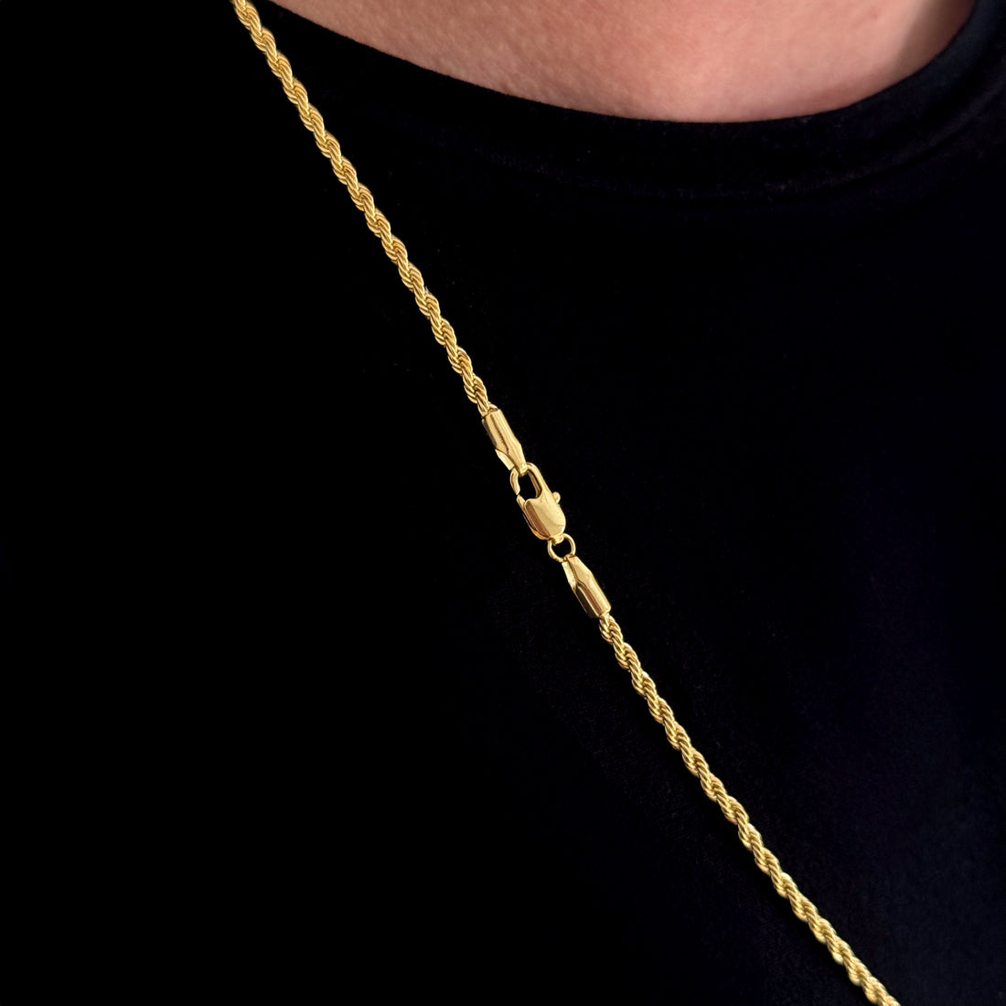 Colar Crucifixo Amarrado Cravejado - Corrente Baiana Banhado A Ouro 18k