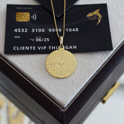 Pingente Medalha Espírito Santo Características 2,5x2,5cm Banhado A Ouro 18k