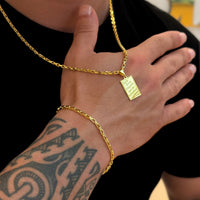 Colar Filipenses 4:13 - Corrente e Pulseira Veneziana Banhado A Ouro 18k