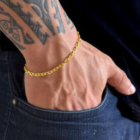 Colar Crucifixo Com Jesus Vazado - Corrente e Pulseira Cadeado Banhado A Ouro 18k