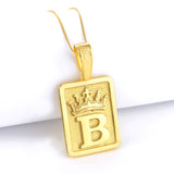 Pingente Plaquinha De Letra Cravejado 4x3cm Banhado A Ouro 18k