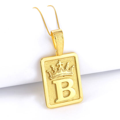 Pingente Plaquinha De Letra Cravejado 4x3cm Banhado A Ouro 18k