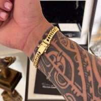 Pulseira Lacraia 10mm 27gr Fecho Duplo Banhado A Ouro 18k