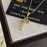 Pingente Crucifixo 3D 2,8x1,9cm Banhado A Ouro 18k