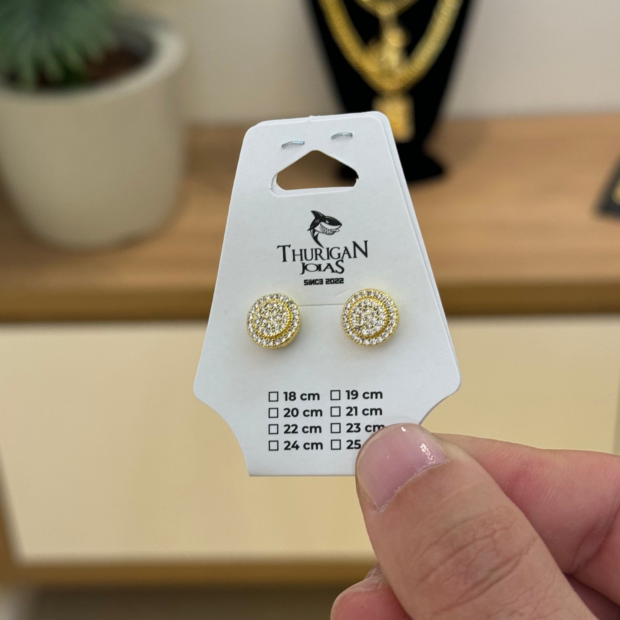 Brinco Redondo Cravejado Detalhado Banhado A Ouro 18k
