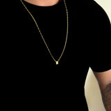 Escapulário Cadeado Alongado Sagrado Coração de Jesus 1,5mm 4gr 70cm Banhado A Ouro 18k