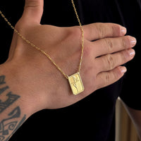 Escapulário Cadeado Alongado 1,5mm Fé 6gr 70cm Banhado A Ouro 18k
