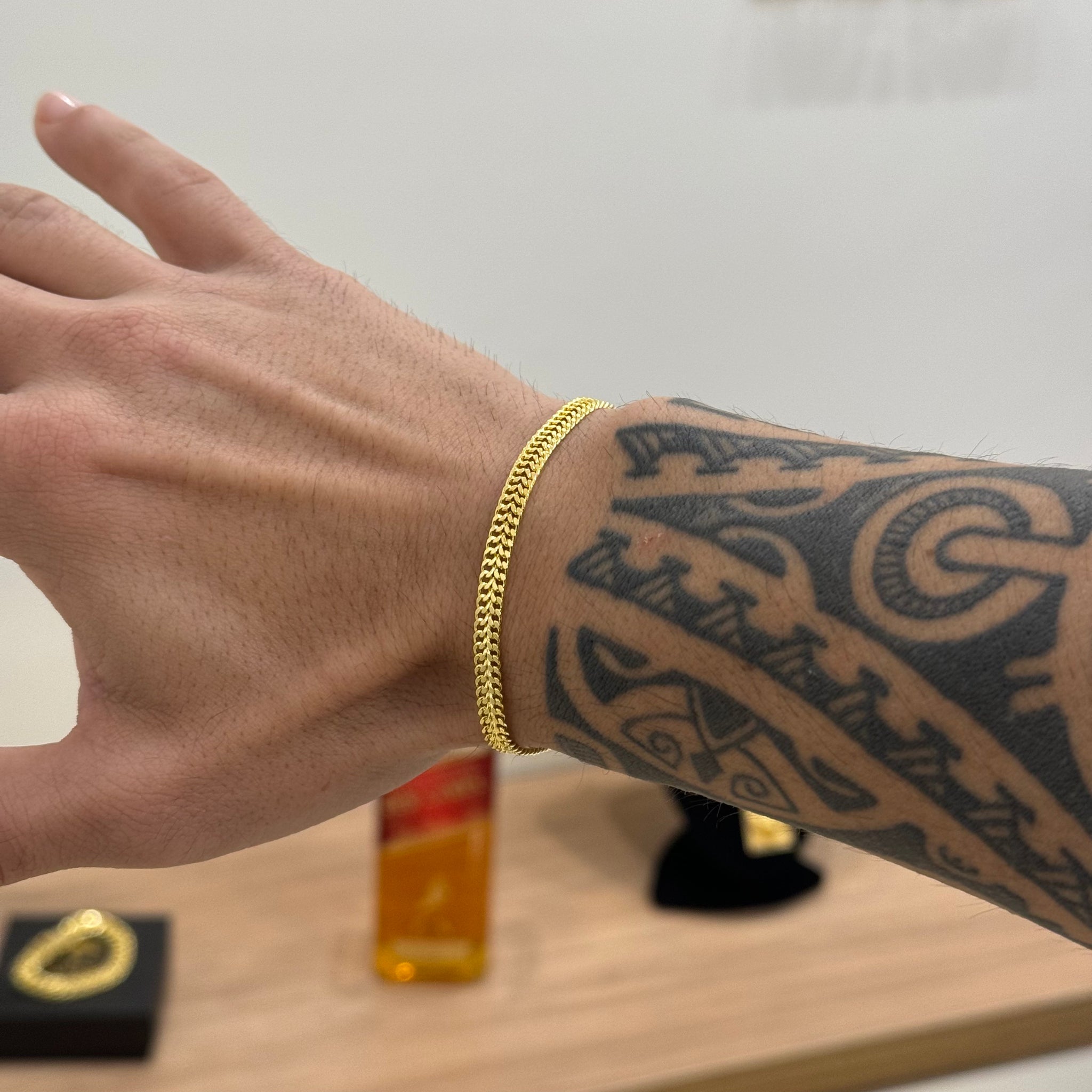 Pulseira Grumet Dupla 5mm 7gr Fecho Duplo Banhado A Ouro 18k