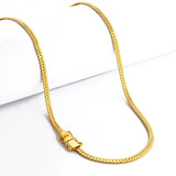 Corrente Grumet Flat 4mm 19gr Fecho Duplo Banhado A Ouro 18k