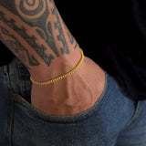 Colar Crucifixo Amarrado - Corrente Elo Português e Pulseira Grumet Cuban Banhado A Ouro 18k