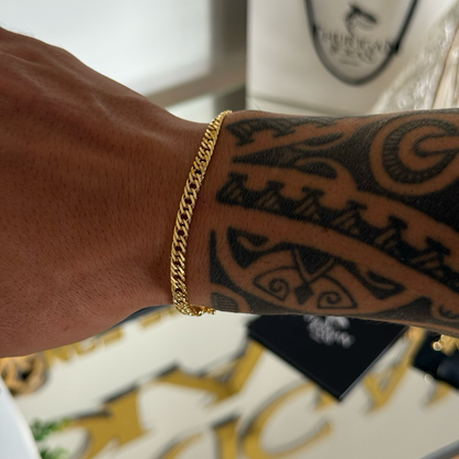 Pulseira Lacraia 4mm 7gr Fecho Duplo Banhado A Ouro 18k