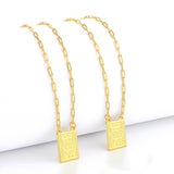 Escapulário Cadeado Alongado Deus é Fiel 1,5mm 6gr 70cm Banhado A Ouro 18k