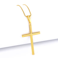 Pingente Crucifixo Liso 4X3cm Banhado A Ouro 18k