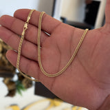 Corrente Lacraia 3mm 12gr Fecho Lagosta Banhado A Ouro 18k