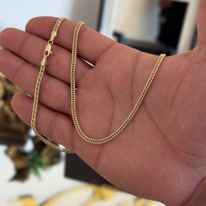 Corrente Lacraia 3mm 12gr Fecho Lagosta Banhado A Ouro 18k