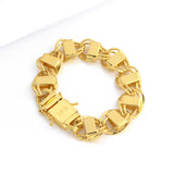 Pulseira Dubai 16mm 50gr Fecho Duplo Banhado A Ouro 18k
