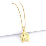 Pingente Ferradura Cavalo Vazado 2x1,5cm Banhado A Ouro 18k