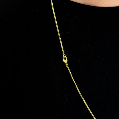 Colar Plaquinha Crucifixo Vazado - Corrente Grumet Banhado A Ouro 18k