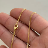 Corrente Grumet 1,5mm 3gr Fecho Lagosta Banhado A Ouro 18k
