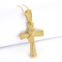 Pingente Crucifixo Cravejado G 4,5x3,5cm Banhado A Ouro 18k