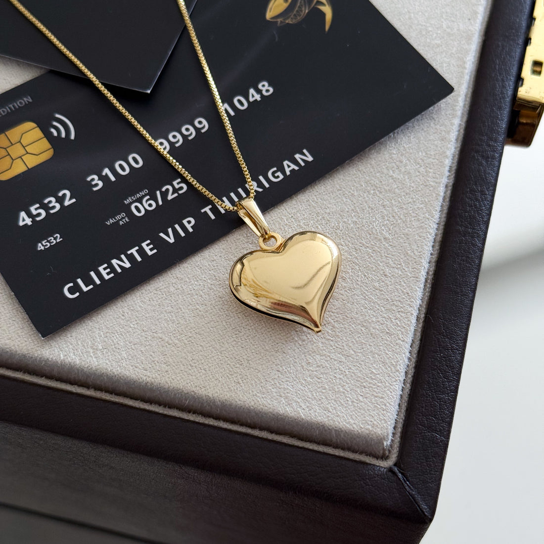 Pingente Coração 2x2cm Banhado A Ouro 18k