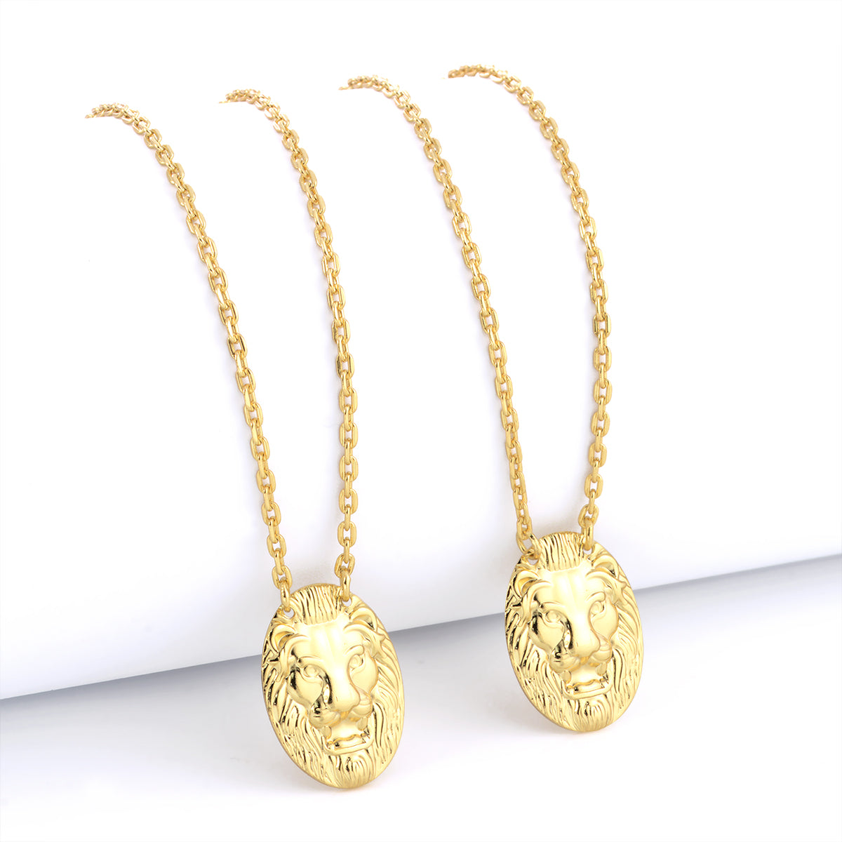 Escapulário Cadeado 1,5mm Leão de Judá 7gr 70cm Banhado A Ouro 18k