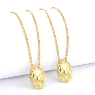 Escapulário Cadeado 1,5mm Leão de Judá 7gr 70cm Banhado A Ouro 18k