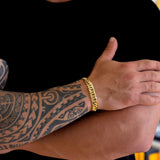 Pulseira Lacraia 10mm 27gr Fecho Duplo Banhado A Ouro 18k