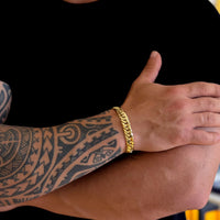 Pulseira Lacraia 10mm 27gr Fecho Duplo Banhado A Ouro 18k