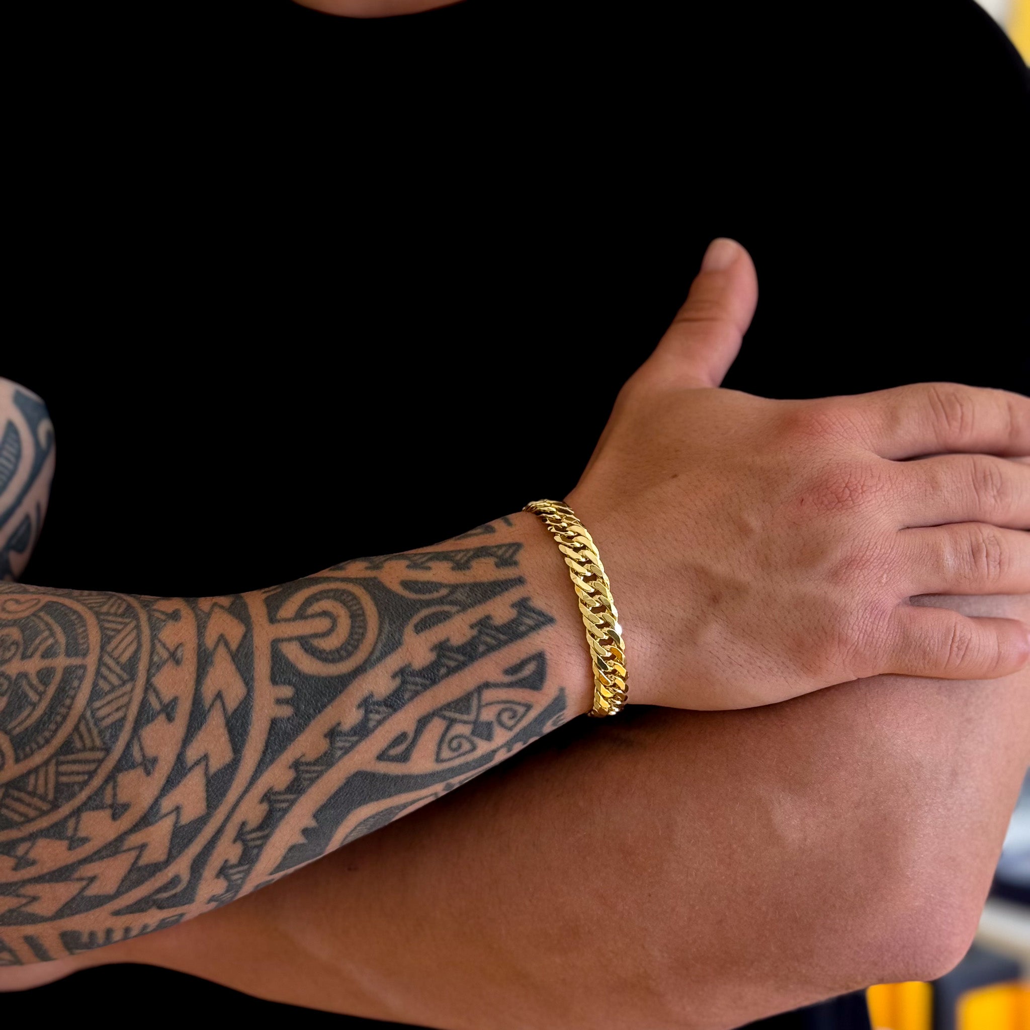 Pulseira Lacraia 10mm 27gr Fecho Duplo Banhado A Ouro 18k