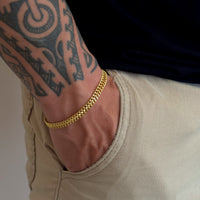 Kit Corrente e Pulseira Grumet Dupla 7mm Fecho Duplo Banhado A Ouro 18k