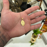 Pingente Plaquinha Oval N. Sra. Aparecida 2,5x1,5cm Banhado A Ouro 18k