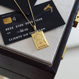 Pingente Plaquinha Face De Cristo 3x2,5cm Banhado A Ouro 18k