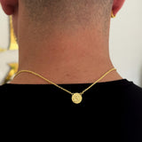 Escapulário Cadeado São Jorge 1,5mm 6gr 70cm Banhado A Ouro 18k