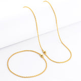 Kit Corrente e Pulseira Cadeado 1,5mm Fecho Lagosta Banhado A Ouro 18k