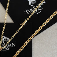 Colar Crucifixo Em Alto Relevo - Corrente e Pulseira Cadeado Banhado A Ouro 18k