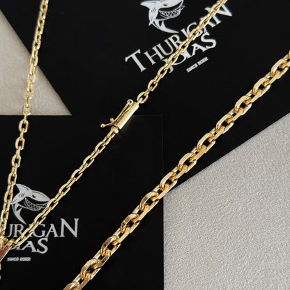 Colar Crucifixo Em Alto Relevo - Corrente e Pulseira Cadeado Banhado A Ouro 18k
