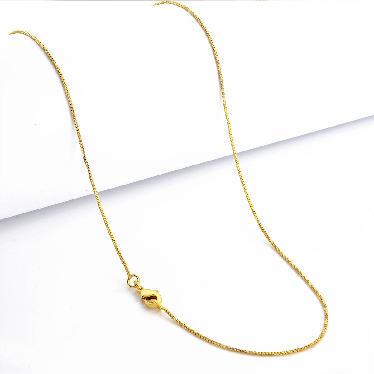 Corrente Veneziana 0,8mm 4gr Fecho Lagosta Banhado A Ouro 18k