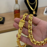 Corrente Friso X 11mm 118gr Fecho Duplo Banhado A Ouro 18k