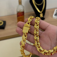 Corrente Friso X 11mm 118gr Fecho Duplo Banhado A Ouro 18k